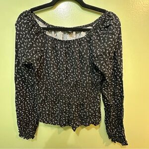 Art Class Black and light purple Floral Blouse